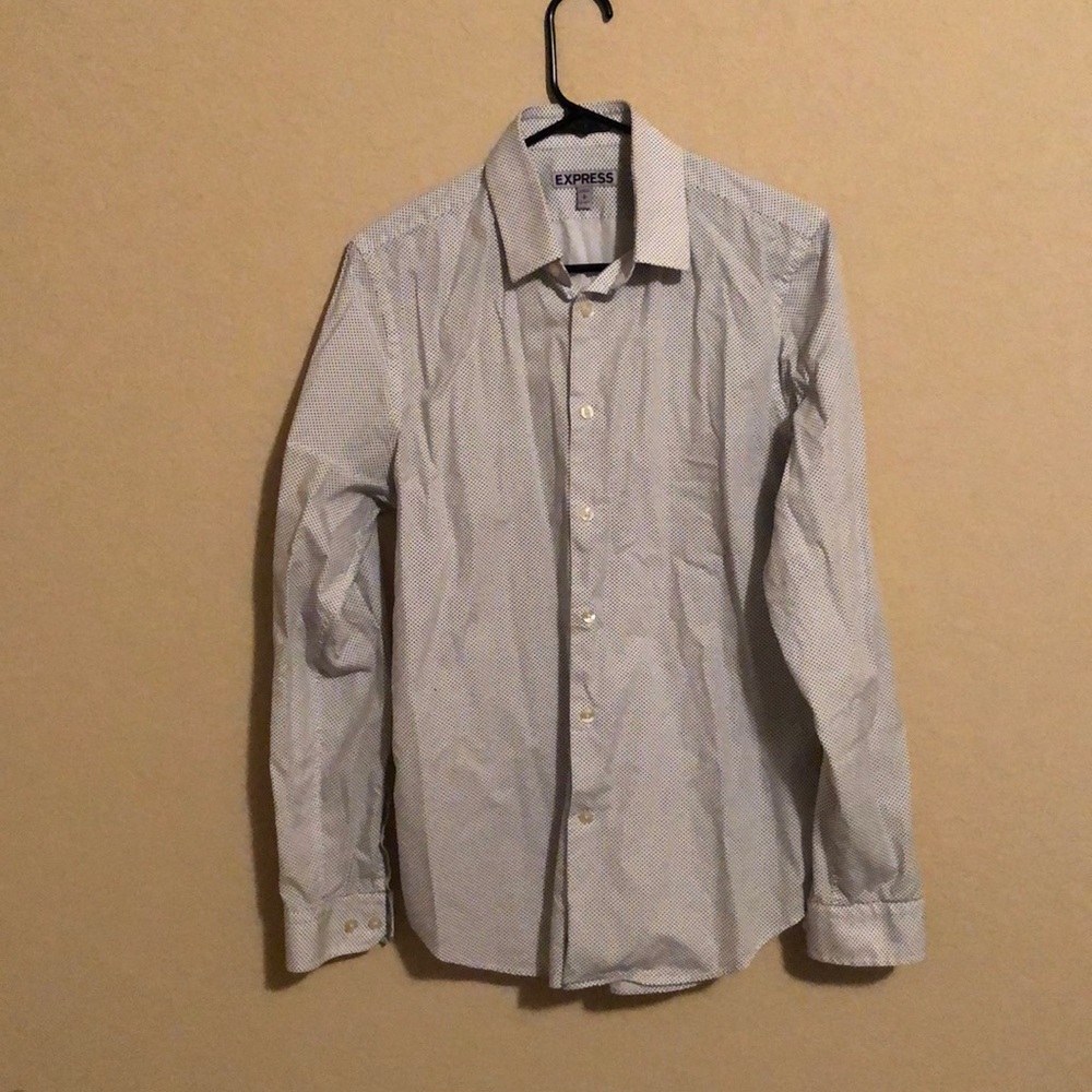 Men's Express Button Up Dress Shirt - Fitted - Small